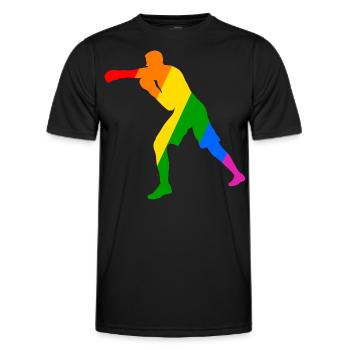 Boxeur dans l’arc-en-ciel - T-shirt sport Homme - noir - Devant - AI Model Male 178 dark (178cm)