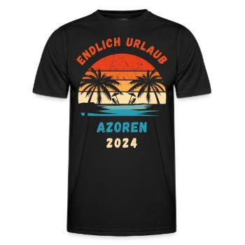 Azoren Urlaub 2024 Atlantik Insel Idee - Männer Funktions-T-Shirt - Schwarz - Vorne - AI Model Male 178 dark (178cm)