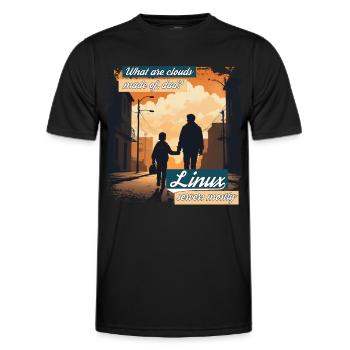 Cloud Wolken Linux Server Admin Nerd Witz - Männer Funktions-T-Shirt - Schwarz - Vorne - AI Model Male 178 dark (178cm)