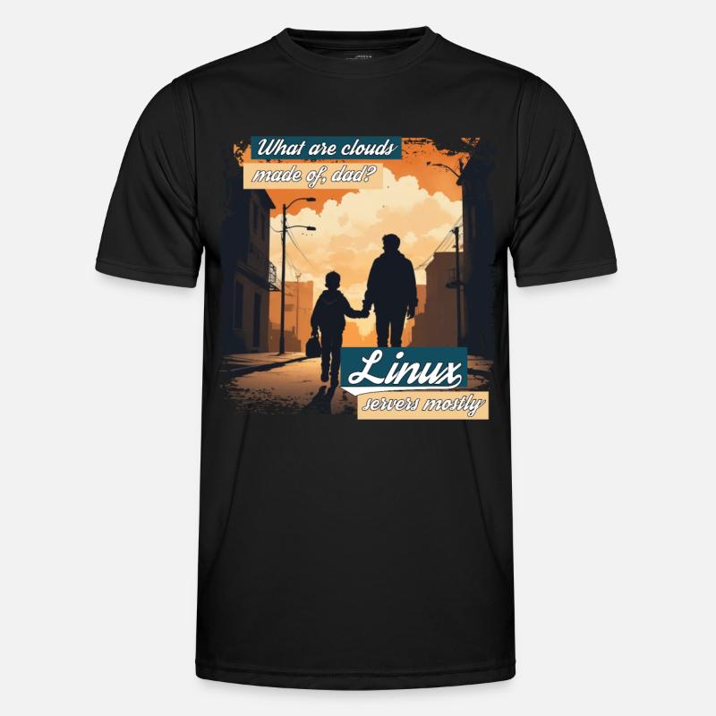 Cloud Wolken Linux Server Admin Nerd Witz - Männer Funktions-T-Shirt - Schwarz