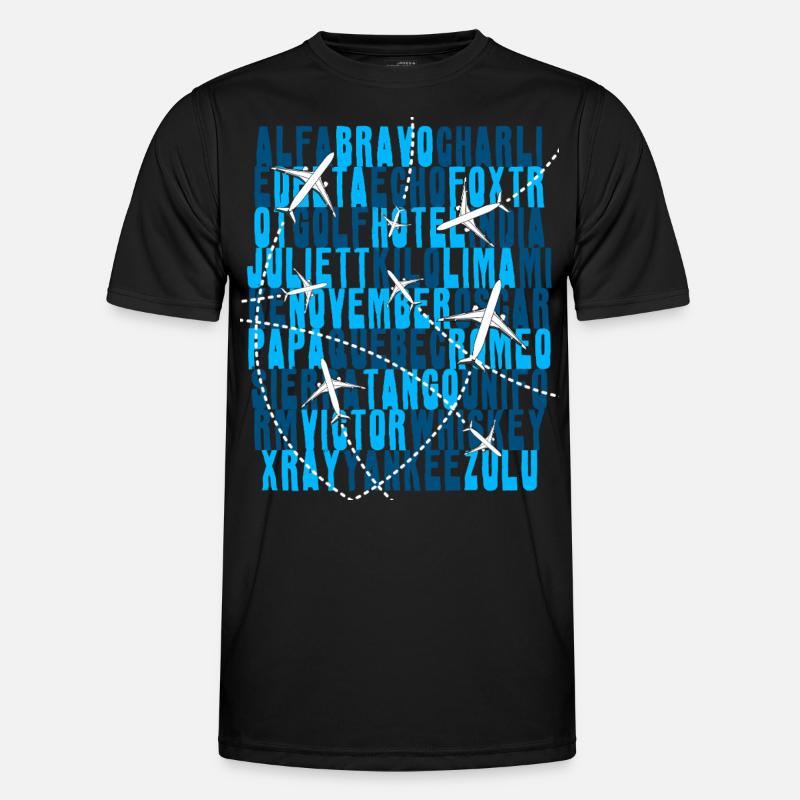 Pilot Aviation Alphabet Air Traffic Controller Airplane Men's Functional T-Shirt