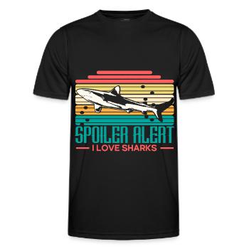 Hai Raubfisch Geschenkidee - Männer Funktions-T-Shirt - Schwarz - Vorne - AI Model Male 178 dark (178cm)
