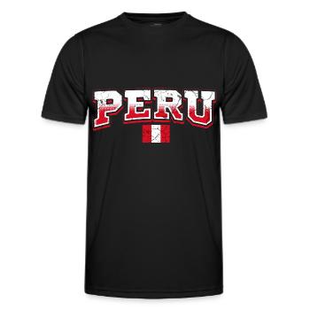 Pérou Fan - T-shirt sport Homme - noir - Devant - AI Model Male 178 dark (178cm)