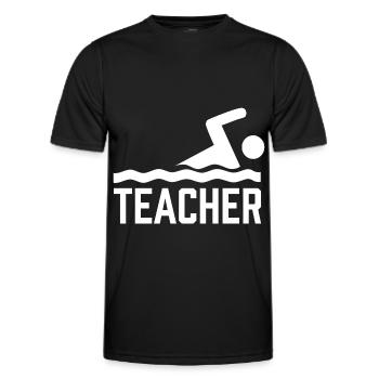 SWIMMING INSTRUCTOR Swimming Swimming Coach Swimming Course - Men's Functional T-Shirt - black - Front - AI Model Male 178 dark (178cm)