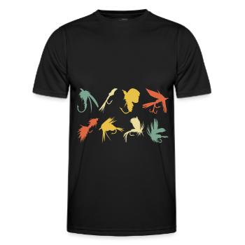 Pesca a mosca Pesca Pescatori - Maglietta sportiva per uomo - nero - Fronte - AI Model Male 178 dark (178cm)