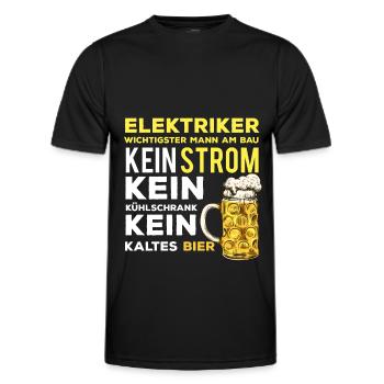 Elektroniker Elektronik Elektriker Elektronikerin - Männer Funktions-T-Shirt - Schwarz - Vorne - AI Model Male 178 dark (178cm)