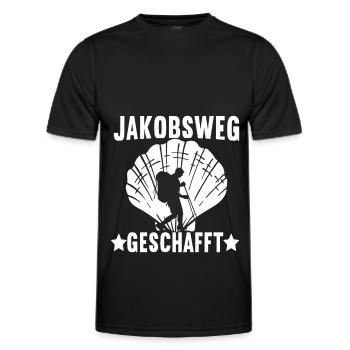 Jakobsweg Pilgern - Männer Funktions-T-Shirt - Schwarz - Vorne - AI Model Male 178 dark (178cm)