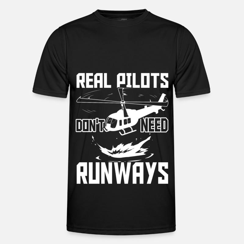Helicopter Pilot - Männer Funktions-T-Shirt - Schwarz
