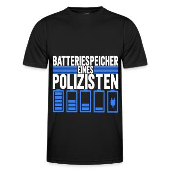 Polizei Polizist - Männer Funktions-T-Shirt - Schwarz - Vorne - AI Model Male 178 dark (178cm)