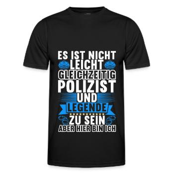 Polizei Polizist - Männer Funktions-T-Shirt - Schwarz - Vorne - AI Model Male 178 dark (178cm)