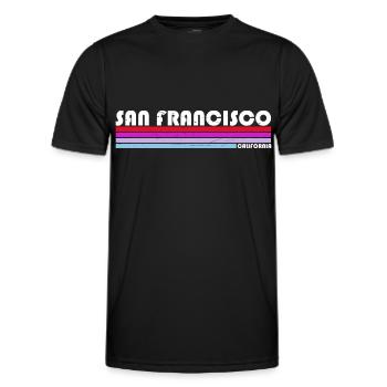 San Francisco California vintage retro - Men's Functional T-Shirt - black - Front - AI Model Male 178 dark (178cm)