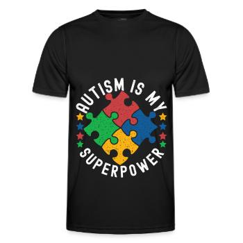 Autistic Autism Autistic - Men's Functional T-Shirt - black - Front - AI Model Male 178 dark (178cm)
