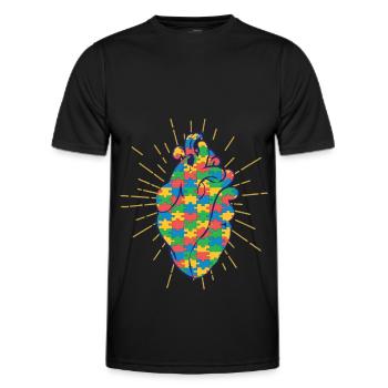 Autistic Autism Autistic - Men's Functional T-Shirt - black - Front - AI Model Male 178 dark (178cm)