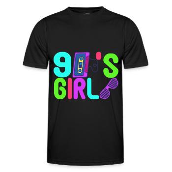 Fête des années 90 années 90 - T-shirt sport Homme - noir - Devant - AI Model Male 178 dark (178cm)