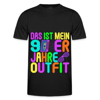 Fête des années 90 années 90 - T-shirt sport Homme - noir - Devant - AI Model Male 178 dark (178cm)
