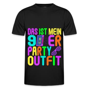 Fête des années 90 années 90 - T-shirt sport Homme - noir - Devant - AI Model Male 178 dark (178cm)