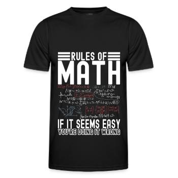Professeur de mathématiques Mathématiques - T-shirt sport Homme - noir - Devant - AI Model Male 178 dark (178cm)