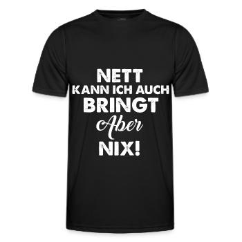 Nett Kann Ich auch - Männer Funktions-T-Shirt - Schwarz - Vorne - AI Model Male 178 dark (178cm)