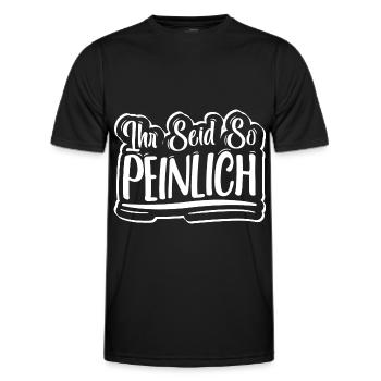 Ihr seid so peinlich Spruch Jugendlich - Männer Funktions-T-Shirt - Schwarz - Vorne - AI Model Male 178 dark (178cm)