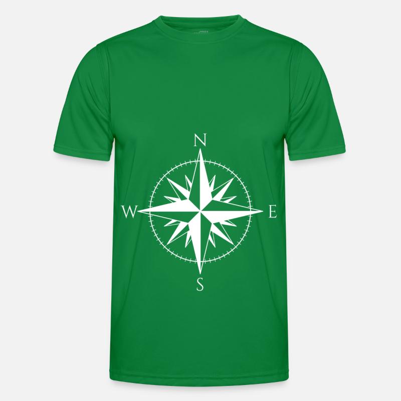 Wind Rose Cardinal Directions Seafaring Compass Men's Functional T-Shirt