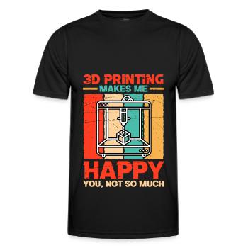 3d Print Printer 3d Printer Printing Gift - Men's Functional T-Shirt - black - Front - AI Model Male 178 dark (178cm)