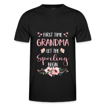 La future grand-mère Omi Fleurs Grands-parents les plus grands - T-shirt sport Homme - noir - Devant - AI Model Male 178 dark (178cm)