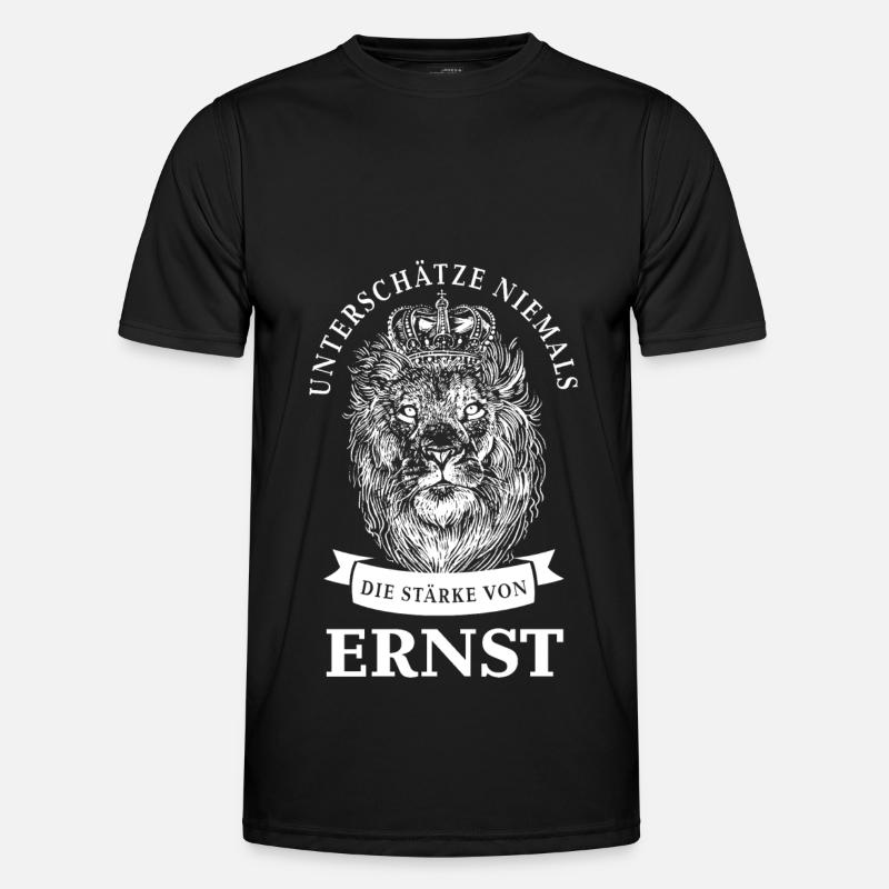 Ernst Geschenk Name Löwe - Männer Funktions-T-Shirt - Schwarz