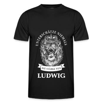 Ludwig Geschenk Name Löwe - Männer Funktions-T-Shirt - Schwarz - Vorne - AI Model Male 178 dark (178cm)