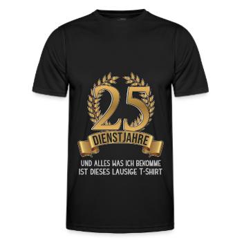 25 years employee company celebration company anniversary - Men's Functional T-Shirt - black - Front - AI Model Male 178 dark (178cm)