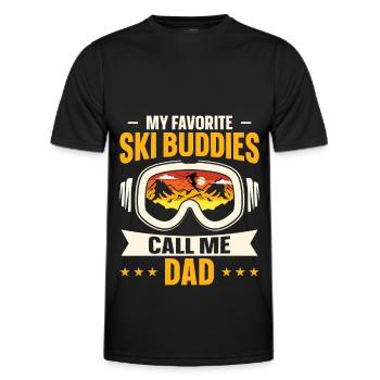 Ski Ski Skieur Ski Ski de fond Biathlon - T-shirt sport Homme - noir - Devant - AI Model Male 178 dark (178cm)
