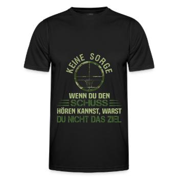 Fadenkreuz Gamer Spruch Jäger Sportschütze - Männer Funktions-T-Shirt - Schwarz - Vorne - AI Model Male 178 dark (178cm)