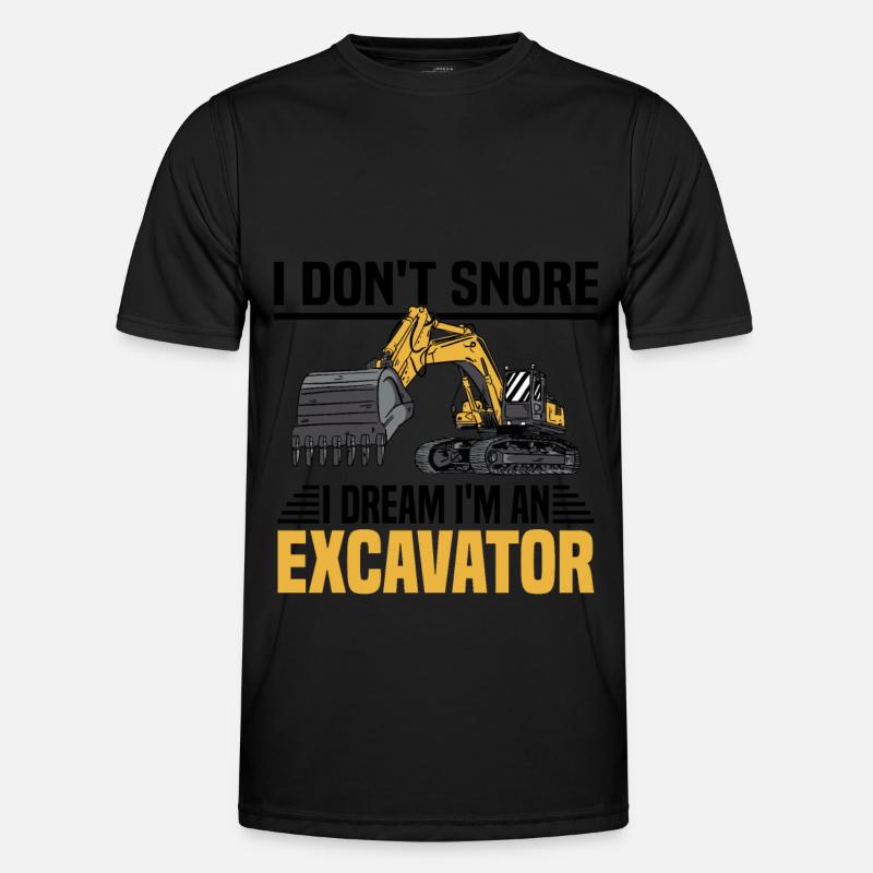 Crawler Excavator Excavator Sorry Construction Machine Men's Functional T-Shirt
