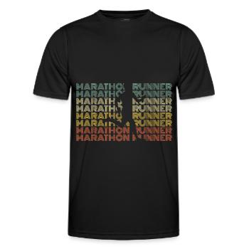 Marathon Marathon Marathon Runner Cadeau - T-shirt sport Homme - noir - Devant - AI Model Male 178 dark (178cm)