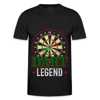 Dart Legend Joueur de fléchettes Bullseye - T-shirt sport Homme - noir - Devant - AI Model Male 178 dark (178cm)