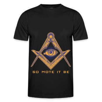 Freemason Illuminati Secret Society Winkelzirkel - Men's Functional T-Shirt - black - Front - AI Model Male 178 dark (178cm)