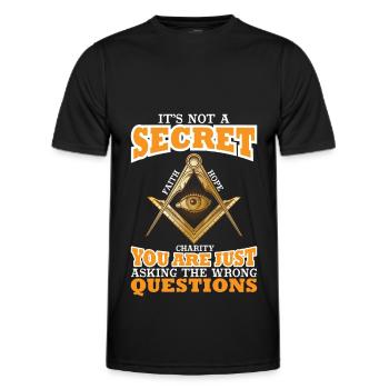 Freemason Illuminati Secret Society Winkelzirkel - Men's Functional T-Shirt - black - Front - AI Model Male 178 dark (178cm)