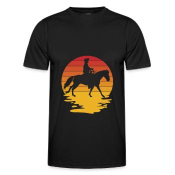 Cavalier Équitation Cavalier Cheval Chevaux Course de chevaux - T-shirt sport Homme - noir - Devant - AI Model Male 178 dark (178cm)