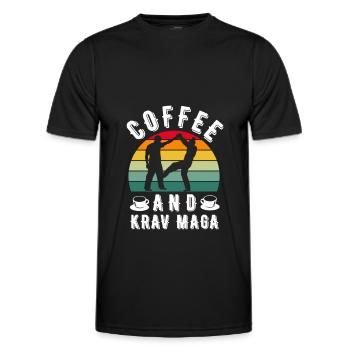Krav Maga Israelische Kampfkunst Geschenk - Männer Funktions-T-Shirt - Schwarz - Vorne - AI Model Male 178 dark (178cm)