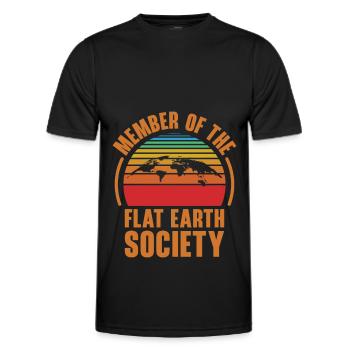 Membre de la Flat Earth Society - T-shirt sport Homme - noir - Devant - AI Model Male 178 dark (178cm)