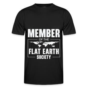 Membre de la Flat Earth Society Humour Design - T-shirt sport Homme - noir - Devant - AI Model Male 178 dark (178cm)