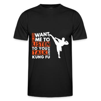 KUNG FU FIGHTER KUNG FU CADEAU - T-shirt sport Homme - noir - Devant - AI Model Male 178 dark (178cm)