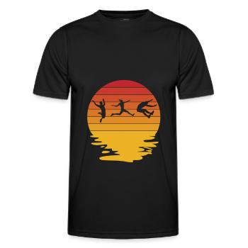 Weitsprung Weitspringen Leichtathletik Sportler - Männer Funktions-T-Shirt - Schwarz - Vorne - AI Model Male 178 dark (178cm)