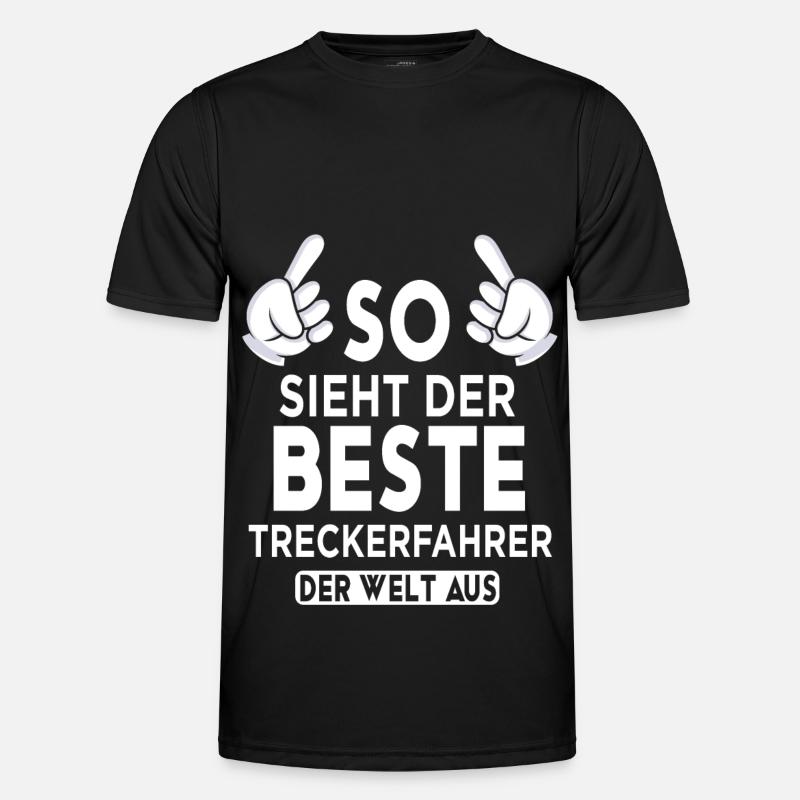 Treckerfahrer Spruch - Männer Funktions-T-Shirt - Schwarz