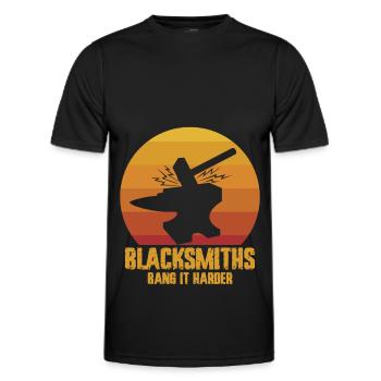 Schmied Hufschmied Amboss Schmiedeeisen - Männer Funktions-T-Shirt - Schwarz - Vorne - AI Model Male 178 dark (178cm)