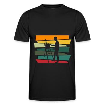 Artist Painter Canvas Art Acrylic Painting Gift - Men's Functional T-Shirt - black - Front - AI Model Male 178 dark (178cm)