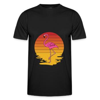 Flamingo Pink Flamingo Flamingo Geschenk - Männer Funktions-T-Shirt - Schwarz - Vorne - AI Model Male 178 dark (178cm)