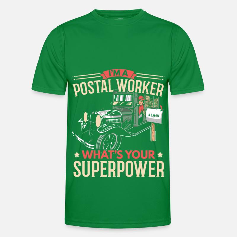 Ich bin ein Postangestellter Was ist deine Superkr Männer Funktions-T-Shirt