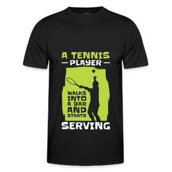 Tennis Tennis Player Tennis Racket Tennis Ball - Men's Functional T-Shirt - black - Front - AI Model Male 178 dark (178cm)
