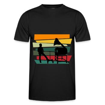Verre soufflant verre Verre soufflant - T-shirt sport Homme - noir - Devant - AI Model Male 178 dark (178cm)