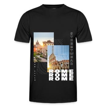 Rome Rome Italy City Skyline Home Love - Men's Functional T-Shirt - black - Front - AI Model Male 178 dark (178cm)